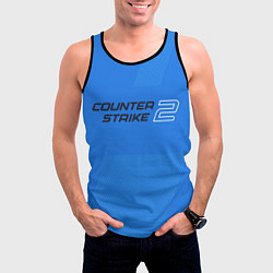 Майка-безрукавка мужская Counter Strike 2 с логотипом, цвет: 3D-черный — фото 2
