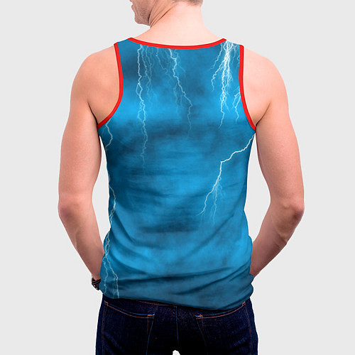 Мужская майка без рукавов Stalker sky art blue / 3D-Красный – фото 4