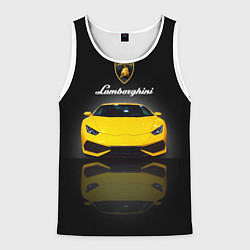 Майка-безрукавка мужская Итальянский суперкар Lamborghini Aventador, цвет: 3D-белый