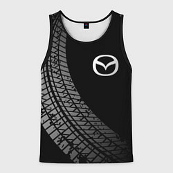 Майка-безрукавка мужская Mazda tire tracks, цвет: 3D-черный
