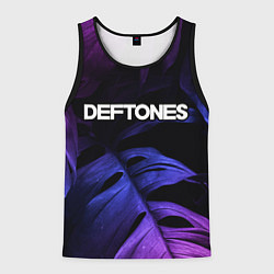 Мужская майка без рукавов Deftones neon monstera