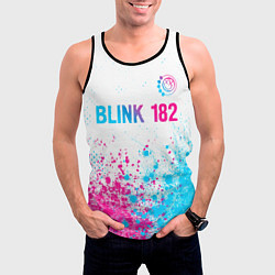 Майка-безрукавка мужская Blink 182 neon gradient style: символ сверху, цвет: 3D-черный — фото 2