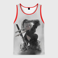 Майка-безрукавка мужская YoRHa 2-gou B-gata - android, цвет: 3D-красный
