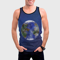 Майка-безрукавка мужская Планета в космосе, цвет: 3D-черный — фото 2