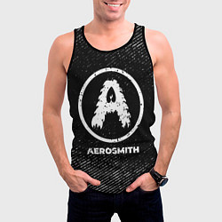 Майка-безрукавка мужская Aerosmith с потертостями на темном фоне, цвет: 3D-черный — фото 2