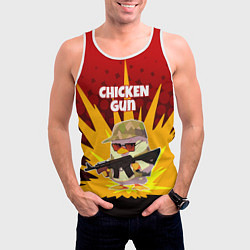 Майка-безрукавка мужская Chicken Gun - спецназ, цвет: 3D-белый — фото 2