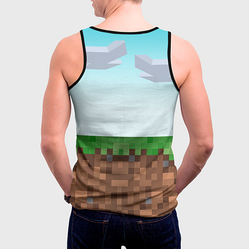 Мужская майка без рукавов Майнкрафт игра / 3D-Черный – фото 4
