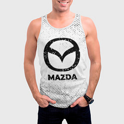 Майка-безрукавка мужская Mazda с потертостями на светлом фоне, цвет: 3D-белый — фото 2