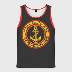 Майка-безрукавка мужская Морская пехота России - ВМФ, цвет: 3D-красный