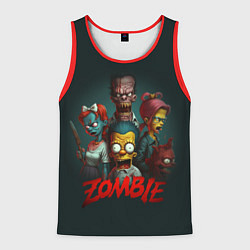 Майка-безрукавка мужская Zombie simpsons, цвет: 3D-красный