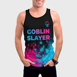 Майка-безрукавка мужская Goblin Slayer - neon gradient: символ сверху, цвет: 3D-черный — фото 2