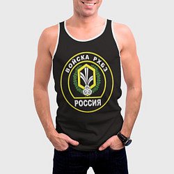 Майка-безрукавка мужская Войска РХБЗ России, цвет: 3D-белый — фото 2