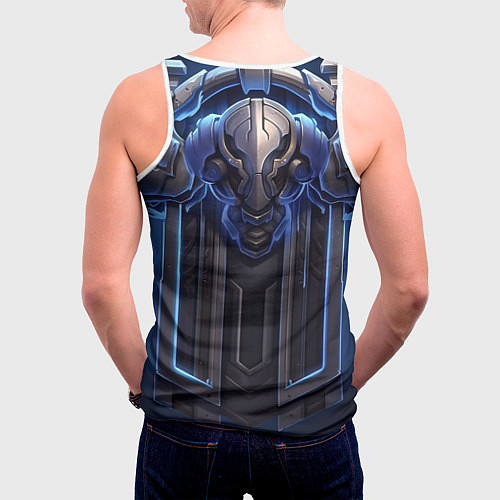 Мужская майка без рукавов Силовая кибер броня / 3D-Белый – фото 4