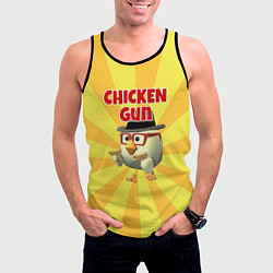 Майка-безрукавка мужская Chicken Gun с пистолетами, цвет: 3D-черный — фото 2