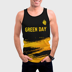Майка-безрукавка мужская Green Day - gold gradient: символ сверху, цвет: 3D-черный — фото 2