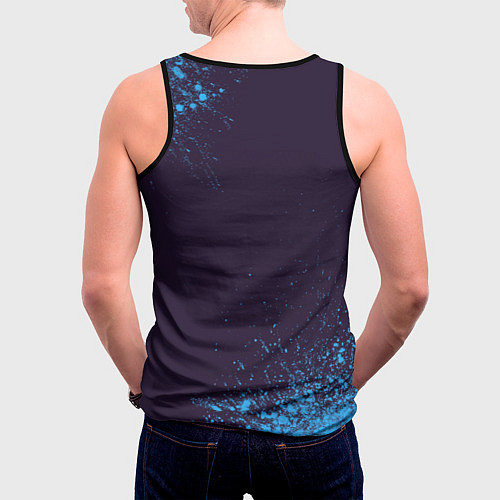 Мужская майка без рукавов Санёк космонавт даб / 3D-Черный – фото 4