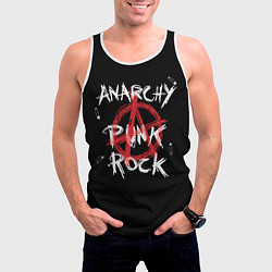 Майка-безрукавка мужская Анархия - панк рок, цвет: 3D-белый — фото 2