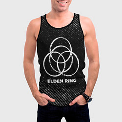 Майка-безрукавка мужская Elden Ring с потертостями на темном фоне, цвет: 3D-черный — фото 2