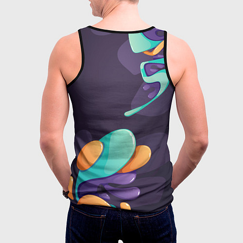 Мужская майка без рукавов Stray graffity splash / 3D-Черный – фото 4