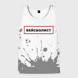 Мужская майка без рукавов Бейсболист в рамке красного цвета