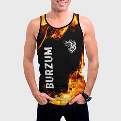 Майка-безрукавка мужская Burzum и пылающий огонь, цвет: 3D-черный — фото 2
