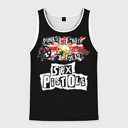 Майка-безрукавка мужская Sex Pistols - punks not dead, цвет: 3D-белый