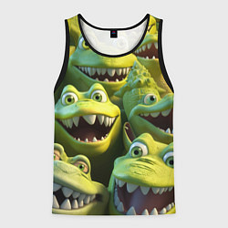 Майка-безрукавка мужская Много крокодилов, цвет: 3D-черный