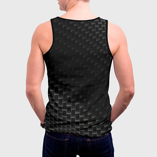 Мужская майка без рукавов Chevrolet карбоновый фон / 3D-Черный – фото 4