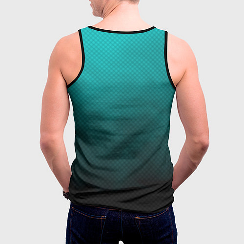 Мужская майка без рукавов Бирюзово-черный дым - Хуф и Ся / 3D-Черный – фото 4