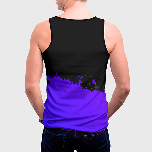 Мужская майка без рукавов Motorhead purple grunge / 3D-Черный – фото 4