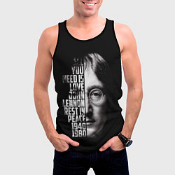 Майка-безрукавка мужская Джон Леннон легенда, цвет: 3D-черный — фото 2