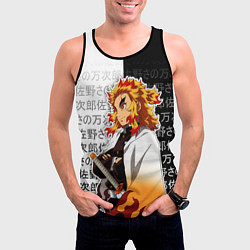 Майка-безрукавка мужская Столп пламени - Ренгоку - клинок, цвет: 3D-черный — фото 2