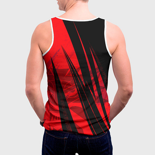Мужская майка без рукавов Кибер - ведьмак / 3D-Белый – фото 4