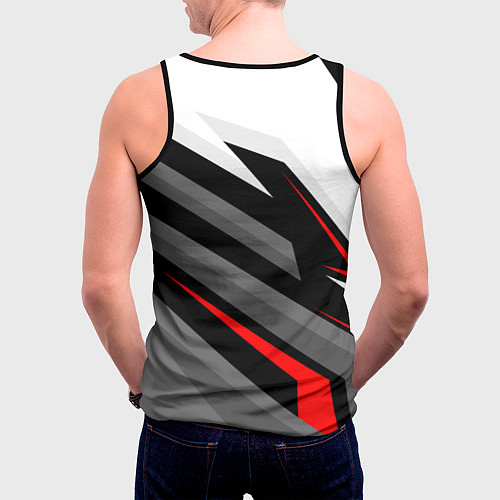 Мужская майка без рукавов Mitsubishi motors - красная линия / 3D-Черный – фото 4