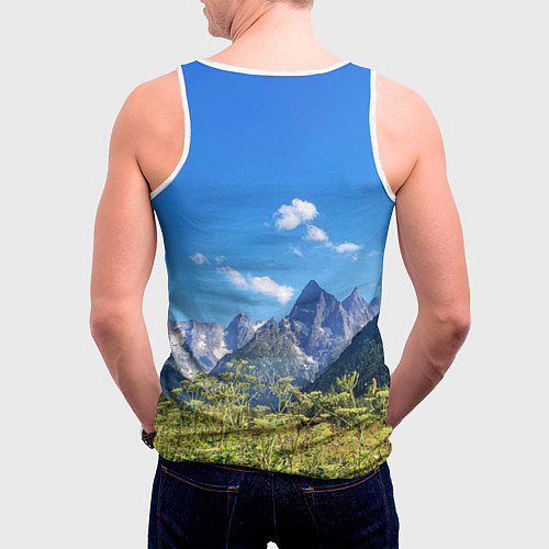 Мужская майка без рукавов Фото гор / 3D-Белый – фото 4