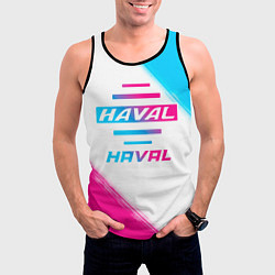 Майка-безрукавка мужская Haval neon gradient style, цвет: 3D-черный — фото 2