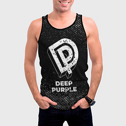 Майка-безрукавка мужская Deep Purple с потертостями на темном фоне, цвет: 3D-черный — фото 2