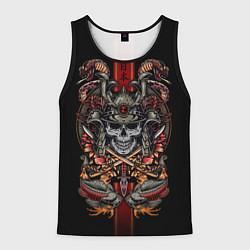 Майка-безрукавка мужская Samurai skull, цвет: 3D-черный