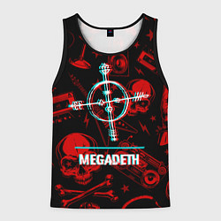 Майка-безрукавка мужская Megadeth rock glitch, цвет: 3D-черный