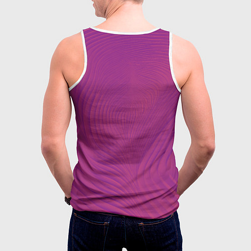 Мужская майка без рукавов Фантазия в пурпурном / 3D-Белый – фото 4