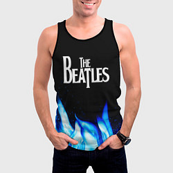 Майка-безрукавка мужская The Beatles blue fire, цвет: 3D-черный — фото 2