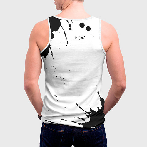 Мужская майка без рукавов Sex Pistols рок кот на светлом фоне / 3D-Белый – фото 4