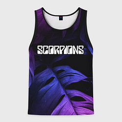 Майка-безрукавка мужская Scorpions neon monstera, цвет: 3D-черный