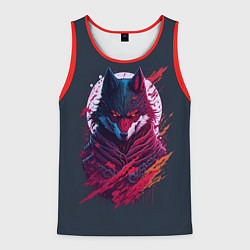 Майка-безрукавка мужская Лис ниндзя от нейросети, цвет: 3D-красный