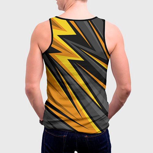 Мужская майка без рукавов Fnatic - киберспорт желтый / 3D-Черный – фото 4
