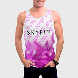 Майка-безрукавка мужская Skyrim pro gaming: символ сверху, цвет: 3D-белый — фото 2
