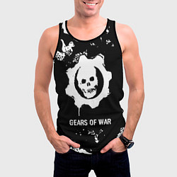 Майка-безрукавка мужская Gears of War glitch на темном фоне, цвет: 3D-черный — фото 2