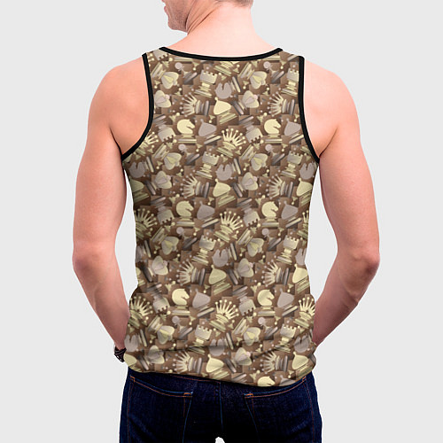 Мужская майка без рукавов Шахматный Король - Chess / 3D-Черный – фото 4