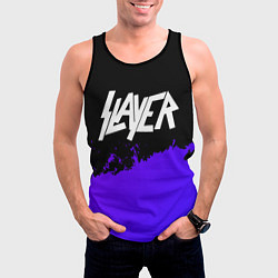 Майка-безрукавка мужская Slayer purple grunge, цвет: 3D-черный — фото 2