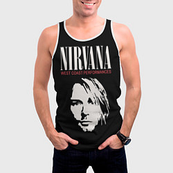 Майка-безрукавка мужская Nirvana - Kurt Cobain, цвет: 3D-белый — фото 2